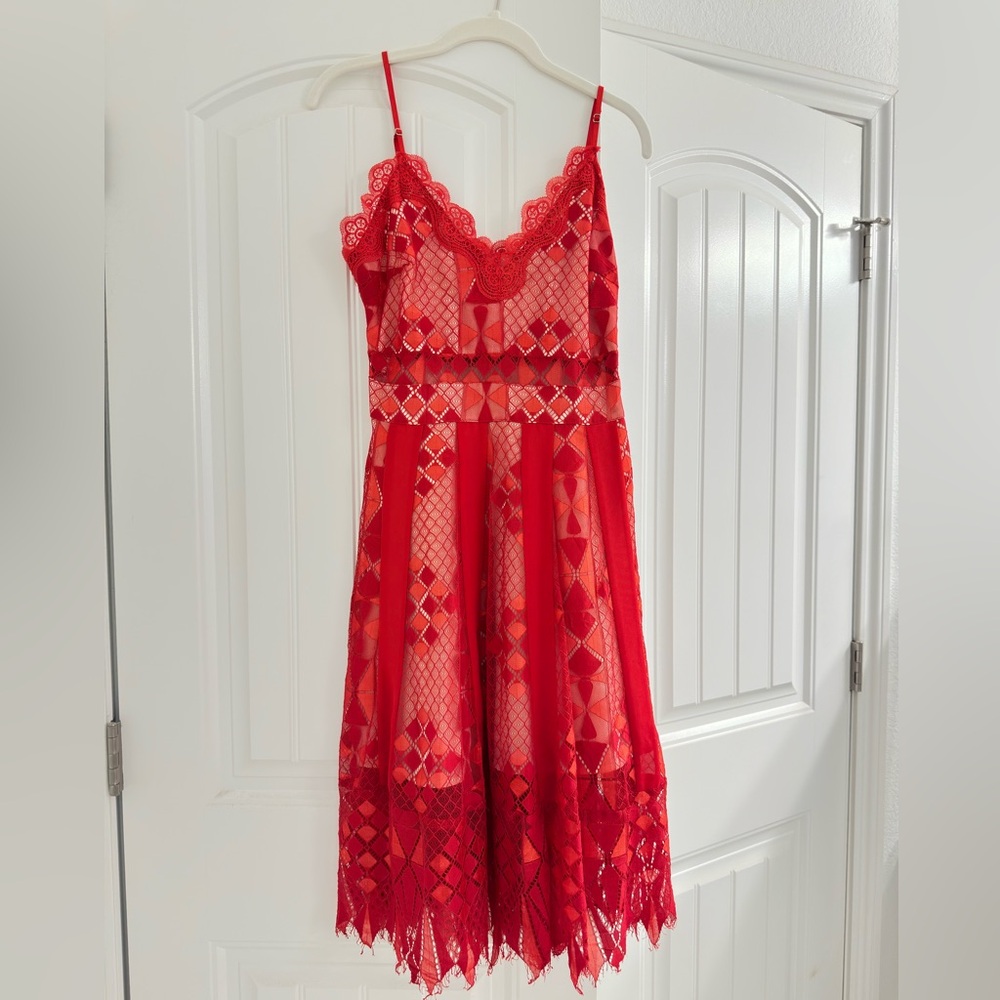 Anthropologie/foxy dox red dress